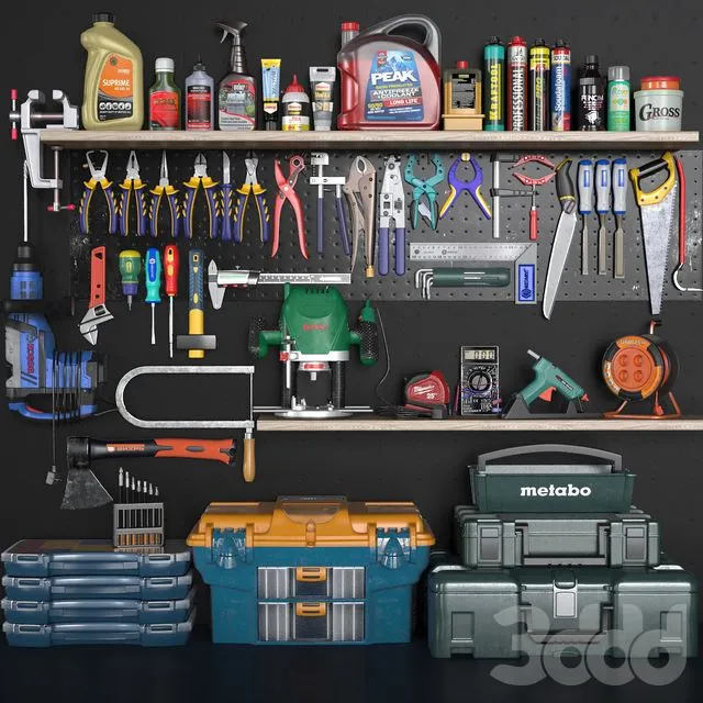 garage tools set 3 3D Model garage tools set 3 3D Model