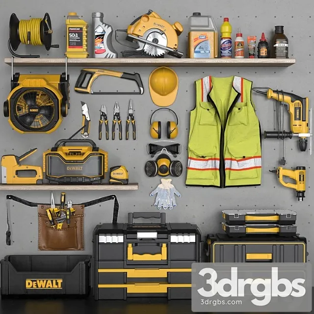 Garage tools set 4 3D Model Download