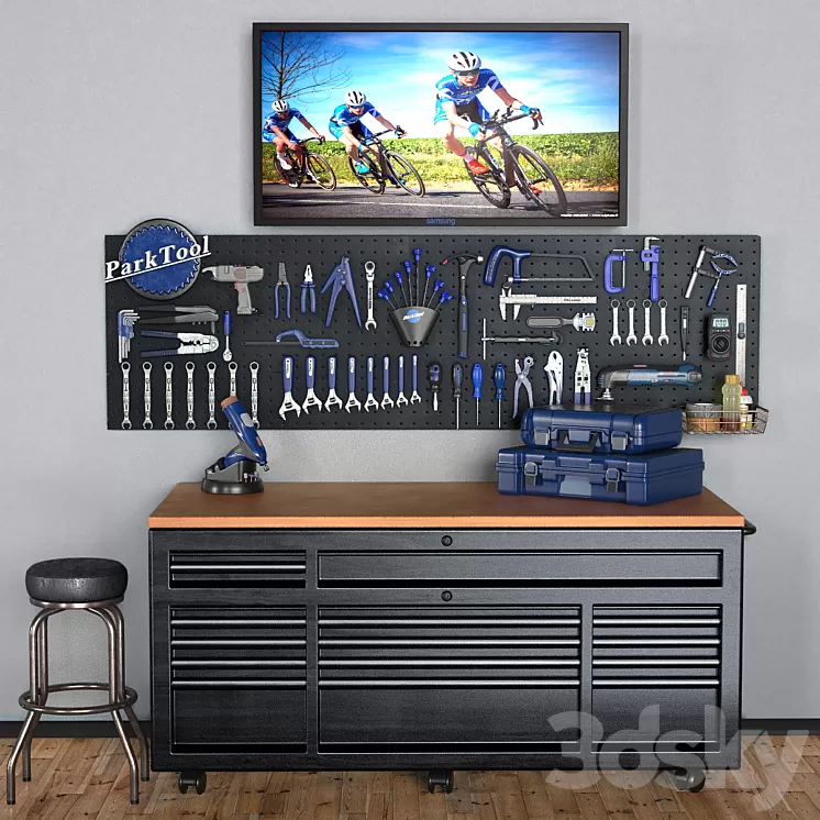 garage tools set 6 3D Model