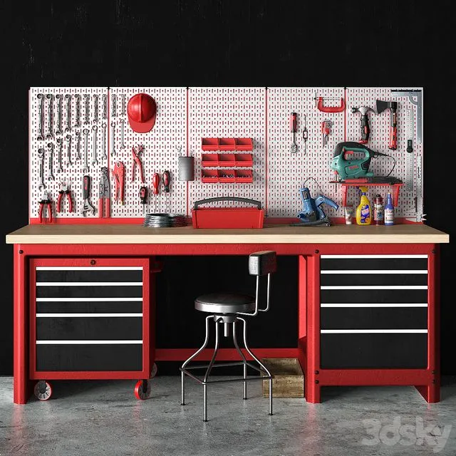 garage tools set 7 3D Model garage tools set 7 3D Model