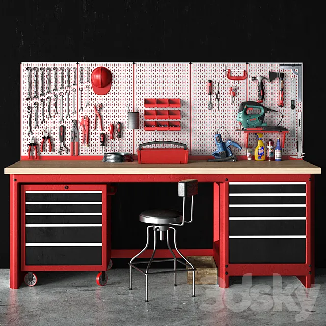 garage tools set 7 3DModel garage tools set 7 3DModel