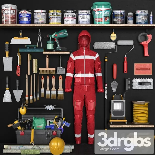 Garage tools set 9 3D Model Download