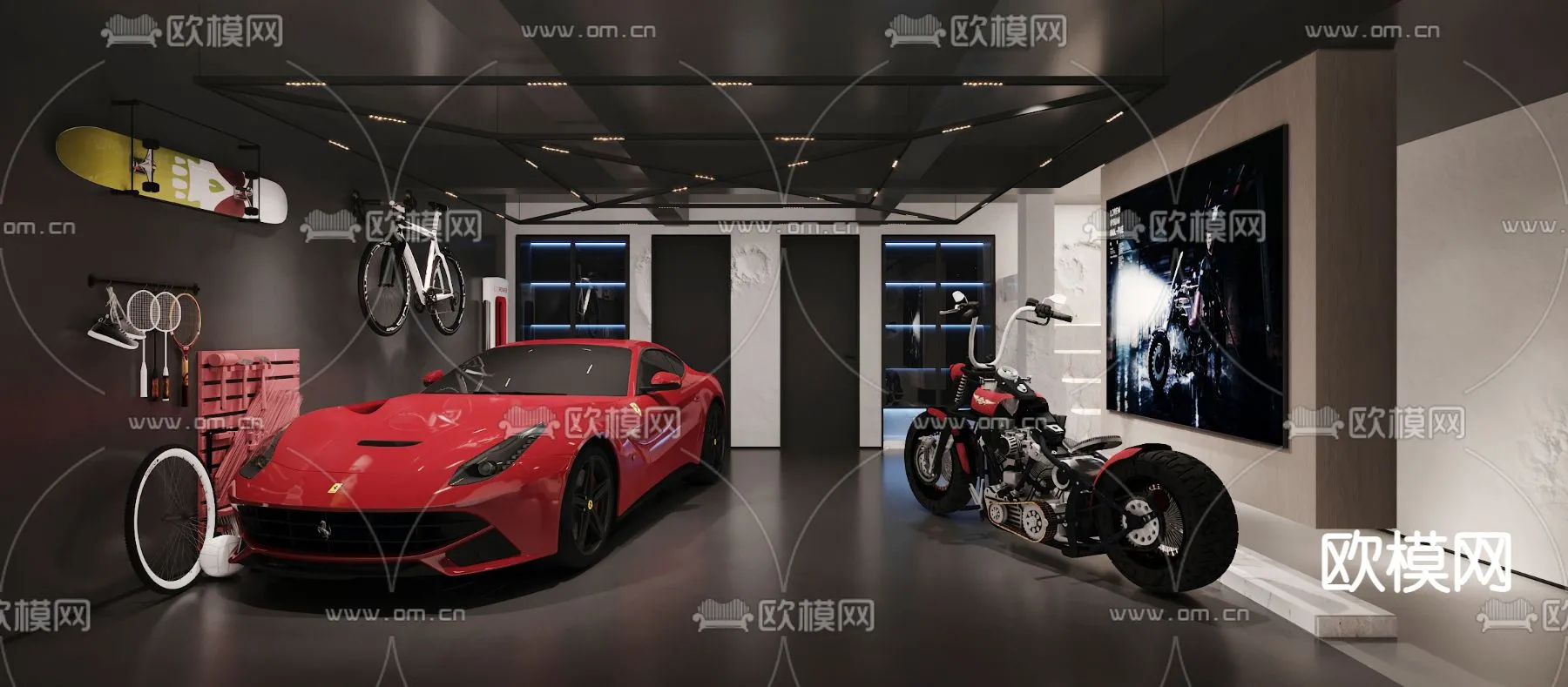 GARAGE – VRAY / CORONA – 3D MODEL – 753