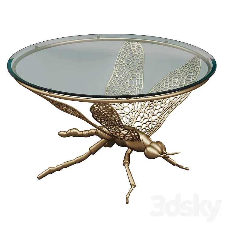Garda Decor COFFEE TABLE DRAGONFLY 3D Model Free Download