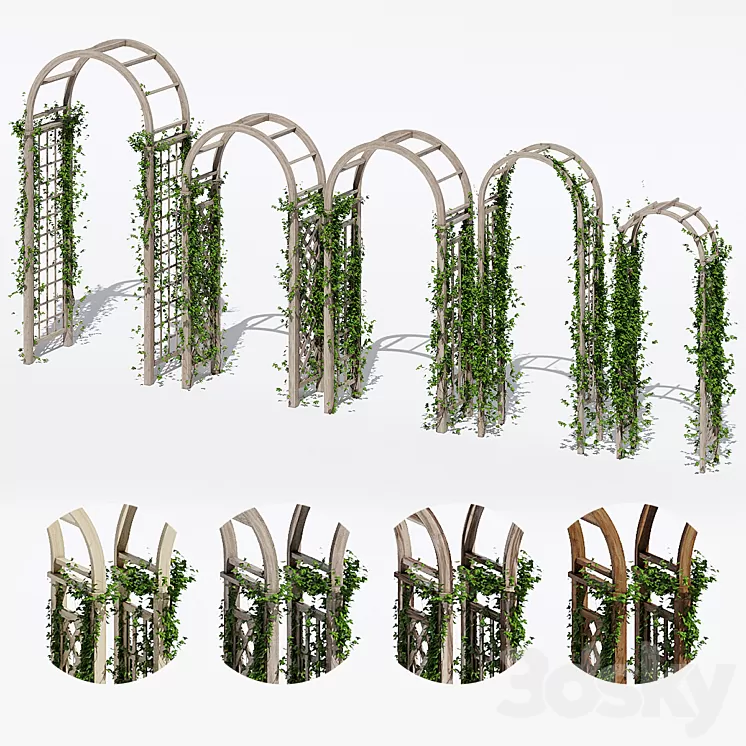 Garden arches three 3D Model