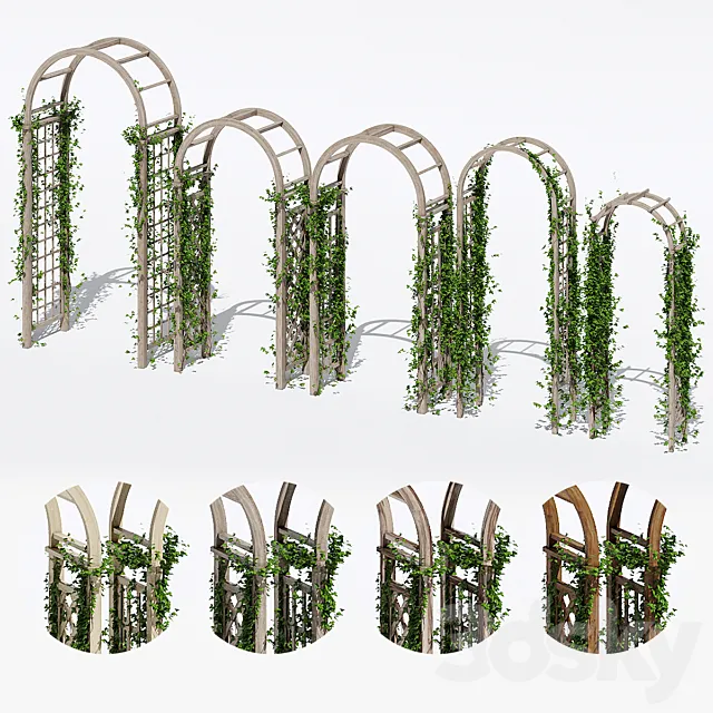 Garden arches three 3DModel Garden arches three 3DModel