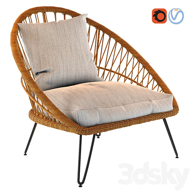 Garden Armchair 3D Model Garden Armchair 3D Model