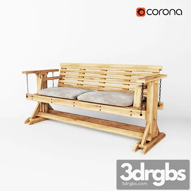 Garden bench 2 3D Model Download