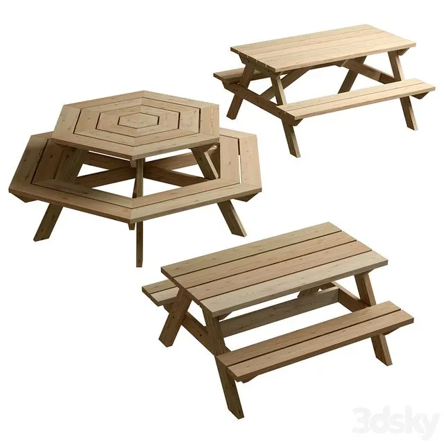 Garden benches 3D Model Garden benches 3D Model