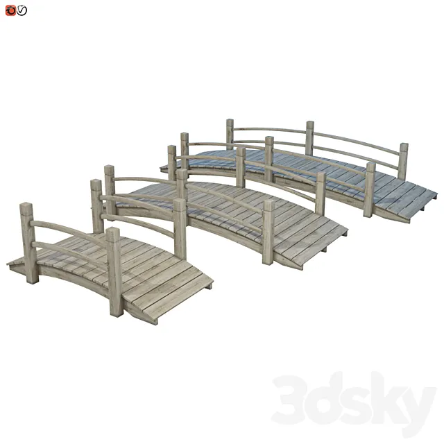 Garden bridges set 2 3D Model