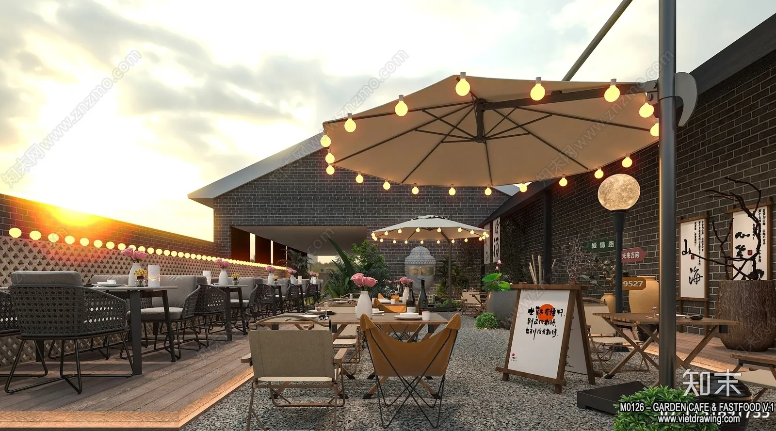 Garden Coffee Shop – Fastfood – 3D Models – 016