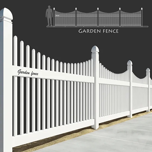 Garden fence 3D Model Garden fence 3D Model