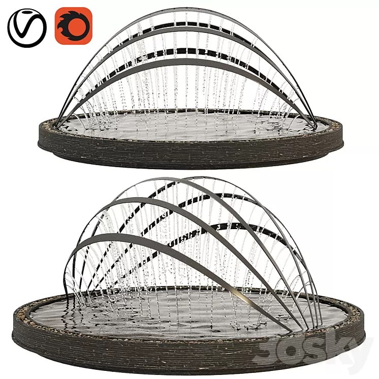 Garden Fountain 11 3D Model