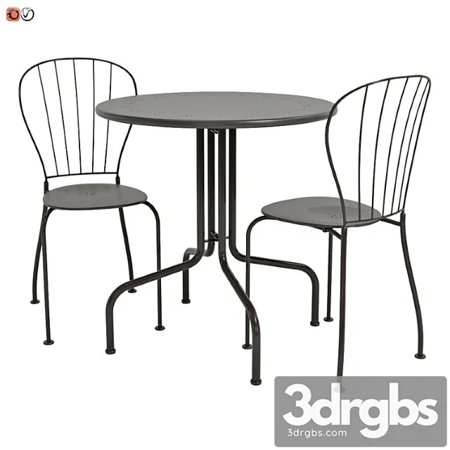 Garden furniture ikea lekke table and chair 2 3D Model Download