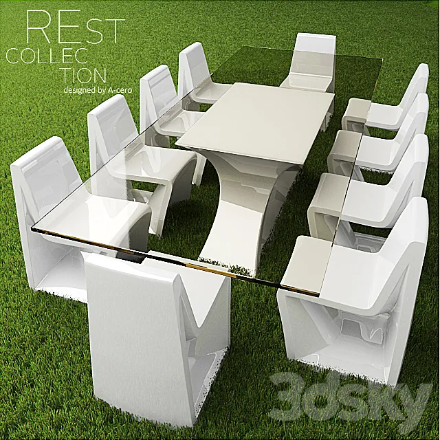 Garden furniture REst collection 3DModel Garden furniture REst collection 3DModel