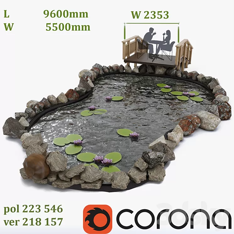 Garden Pond 3D Model