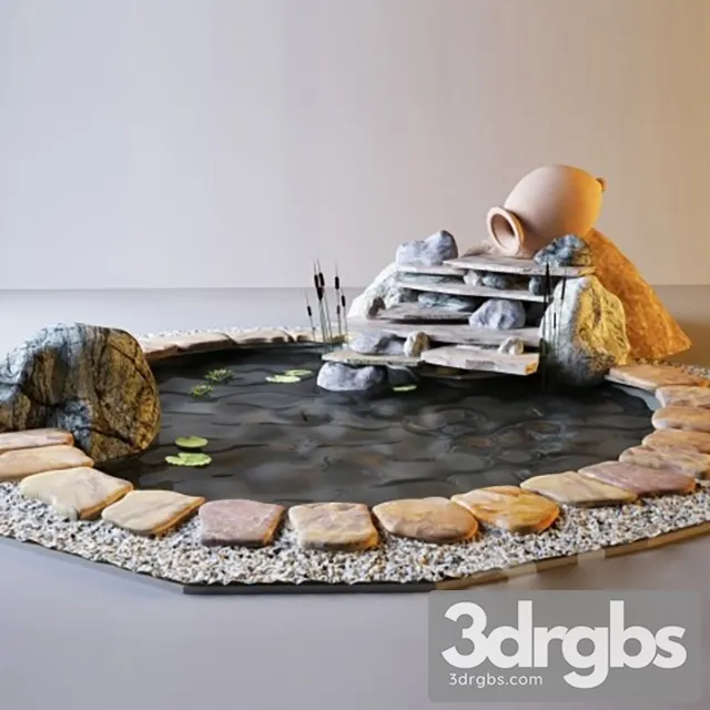Garden Rock Fountain 3D Model Download