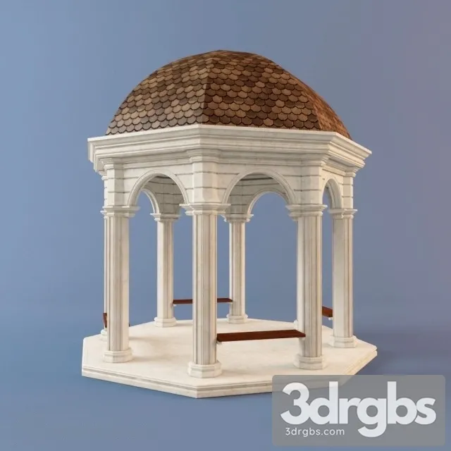 Garden Round Gazebo 3D Model Download