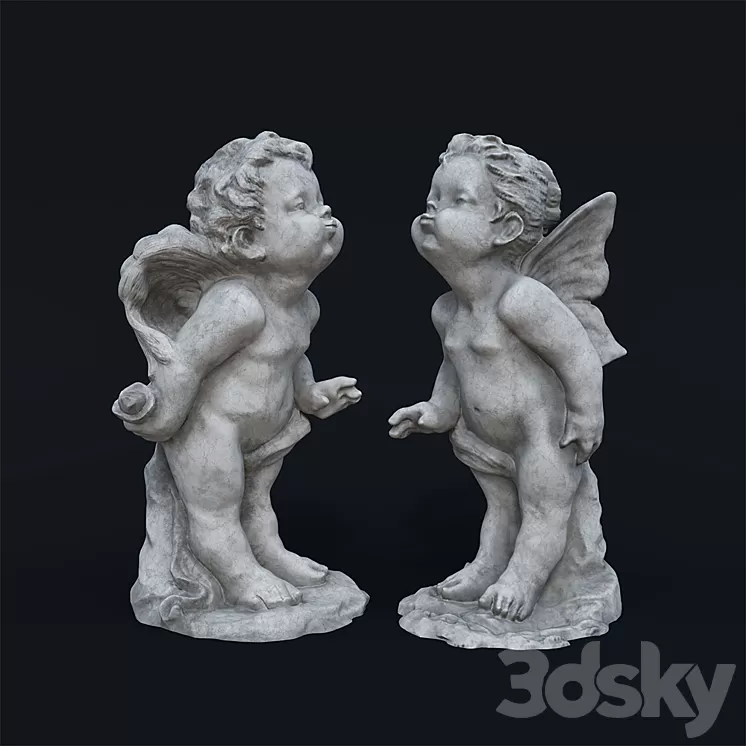 “Garden Sculpture “”Angel's Kiss””” 3D Model