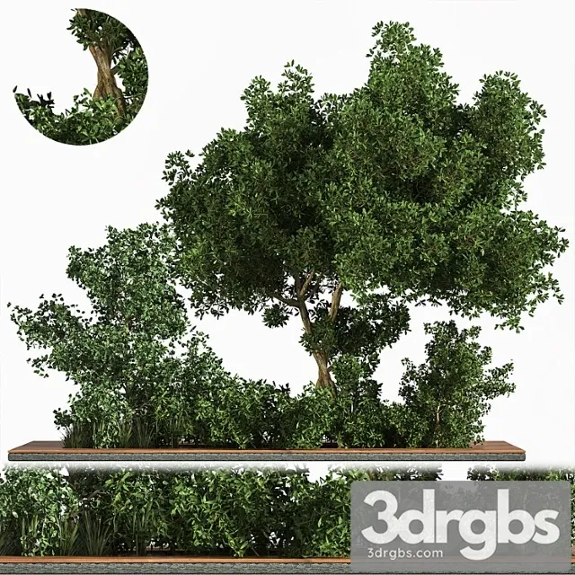 Garden set grass tree Garden set grass tree