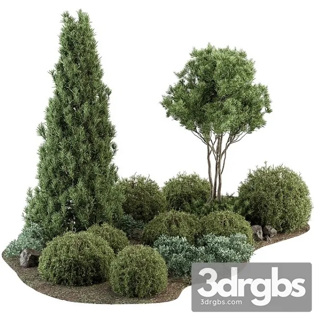 Garden Set Topiary 3D Model Download