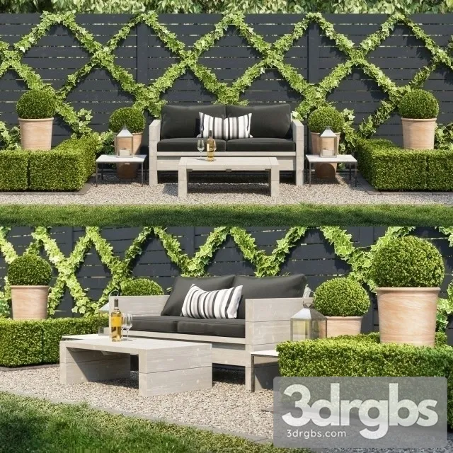 Garden Sitting Area 3D Model Download