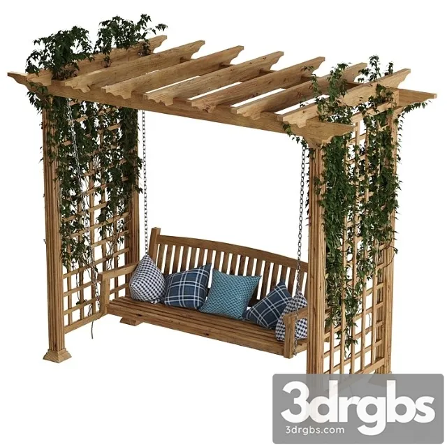 Garden swing pergola 3D Model Download