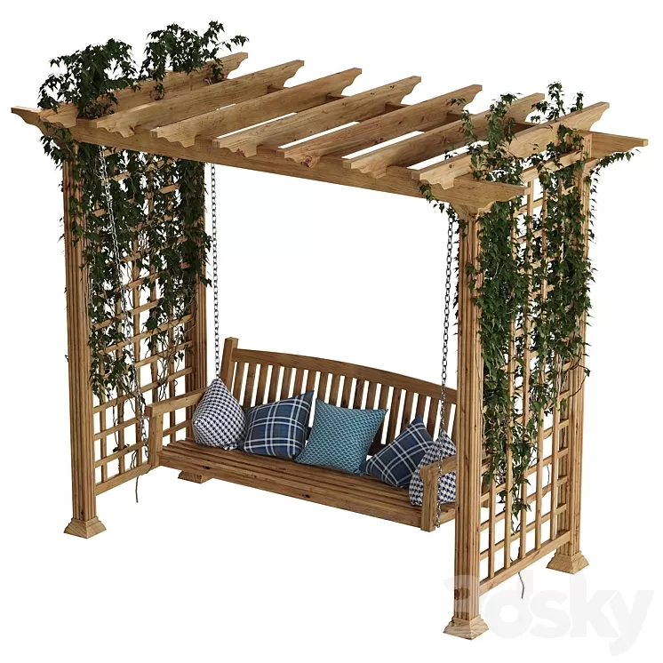 Garden swing pergola 3D Model