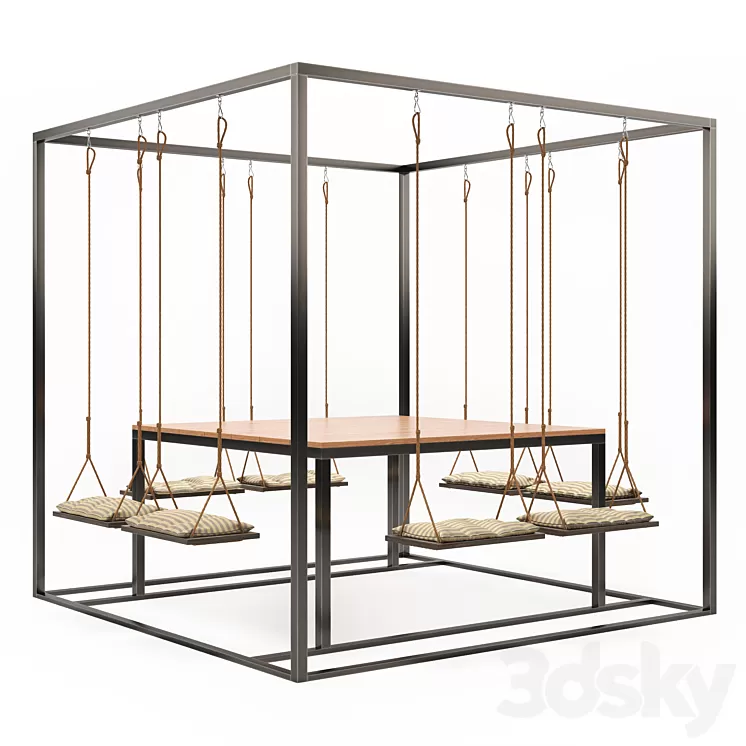 Garden swing table 3D Model