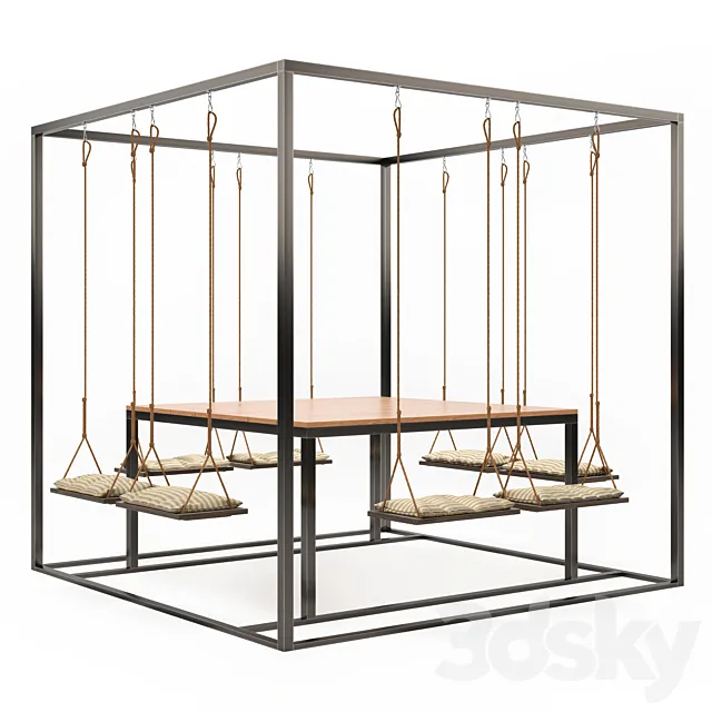 Garden swing table 3DModel