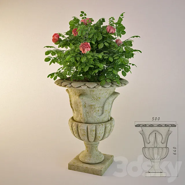 Garden vase 3D Model Garden vase 3D Model