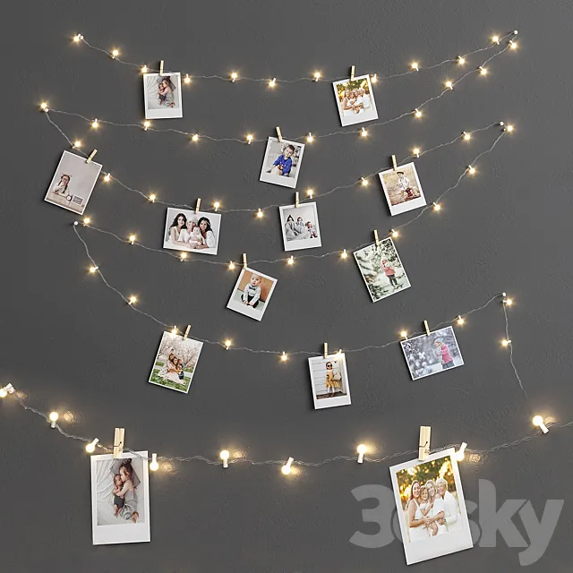 Garland and photos 3DModel