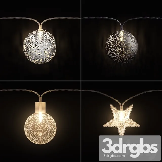 Garland lights set 3 3D Model Download