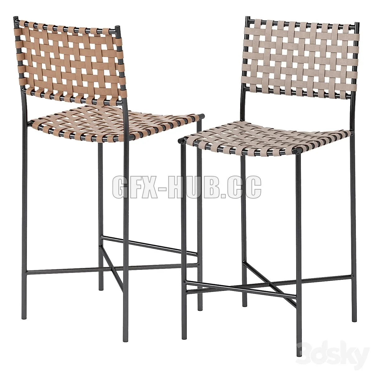 Garza barstool by Burke Decor 3D Model