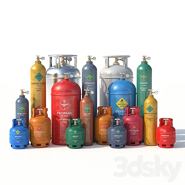 Gas cylinders 3DModel