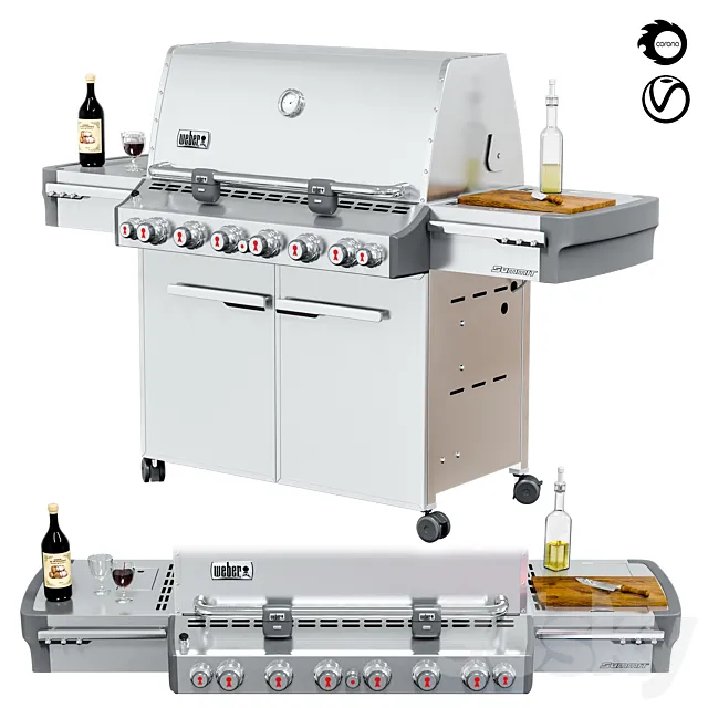 Gas grill Weber Summit S-670 GBS 3D Model Gas grill Weber Summit S-670 GBS 3D Model