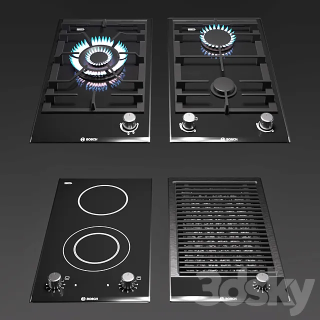 Gas hob BOSCH Domino 3D Model