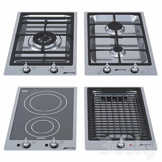 Gas hob Smeg Domino 3D Model