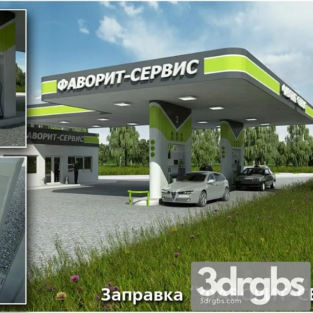 Gas Station 3D Model Download
