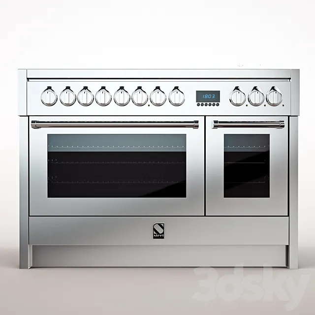Gas stove Steel Cuisine Genesi G12FF-6M 3D Model