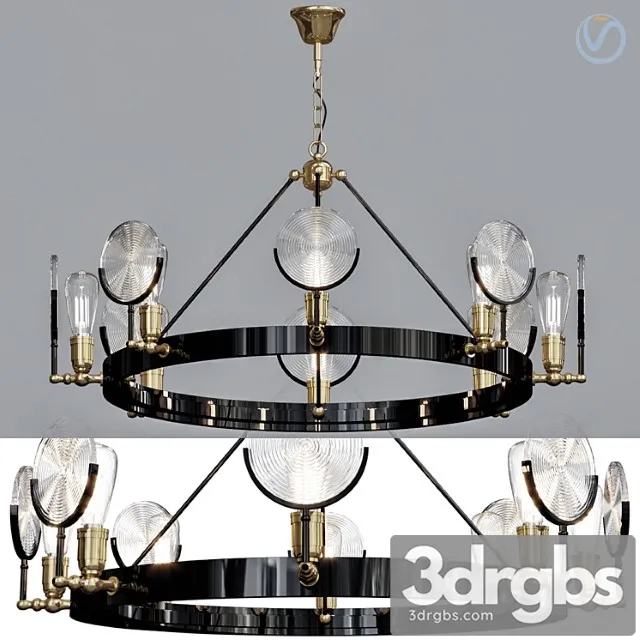 Gaslight lens chandelier 3D Model Download