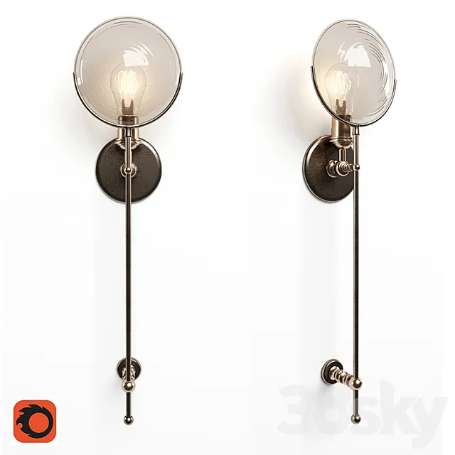 Gaslight Lens Grand Sconce 3D Model