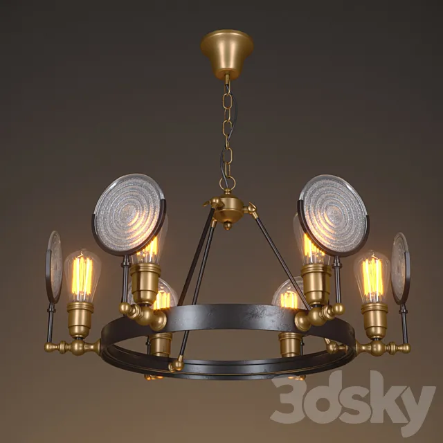 Gaslight_lens_chandelier_6 3D Model Gaslight_lens_chandelier_6 3D Model