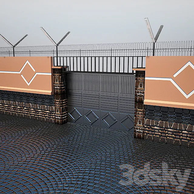 Gated and paving 3D Model Gated and paving 3D Model