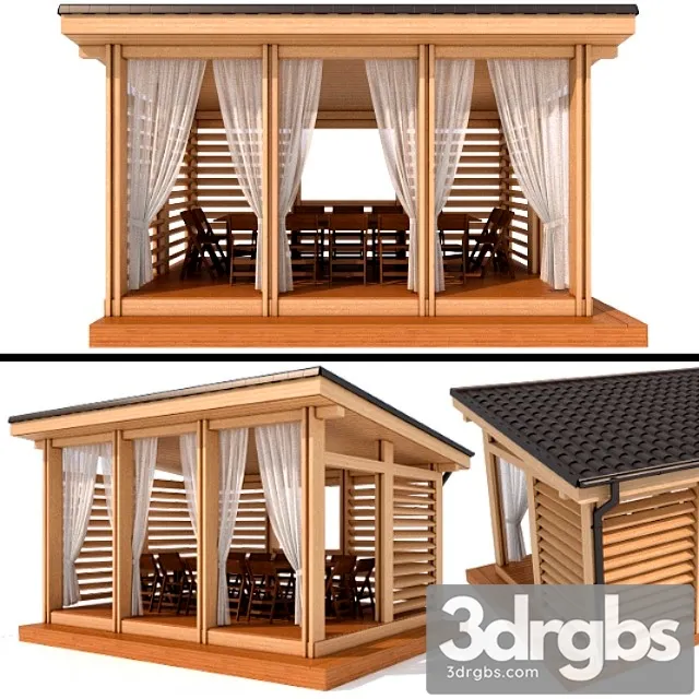 Gazebo In Modern Style 2 3D Model Download