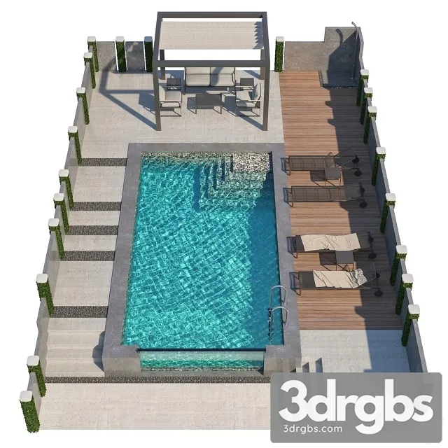 Gazebo Swimming Pool 5 3D Model Download