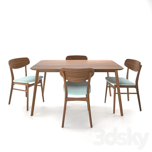 GDF Studio 5-Piece Dining Set 3D Model