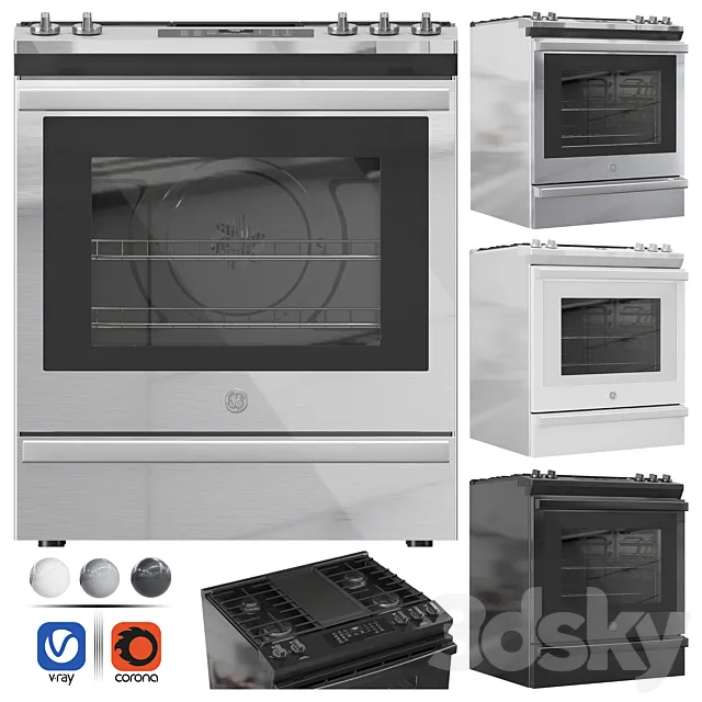 GE Gas Range 30SlideIn 3D Model GE Gas Range 30SlideIn 3D Model