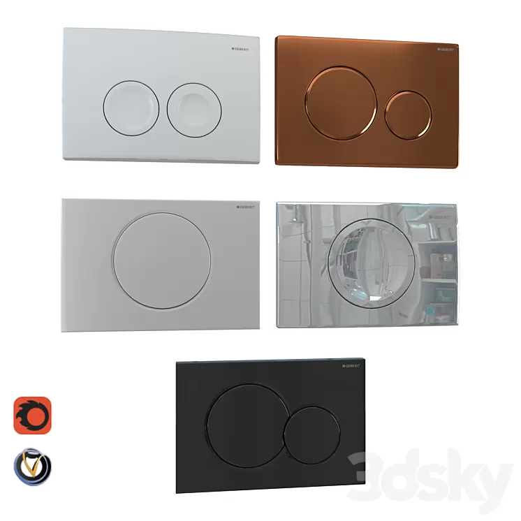 GEBERIT flush plates for installation 5 pcs. (part 1) 3D Model Free ...