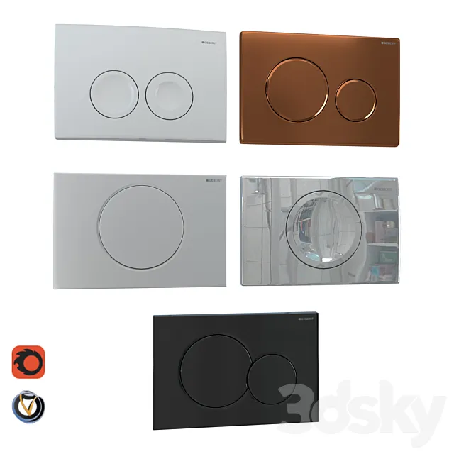 GEBERIT flush plates for installation 5 pcs. (part 1) 3D Model